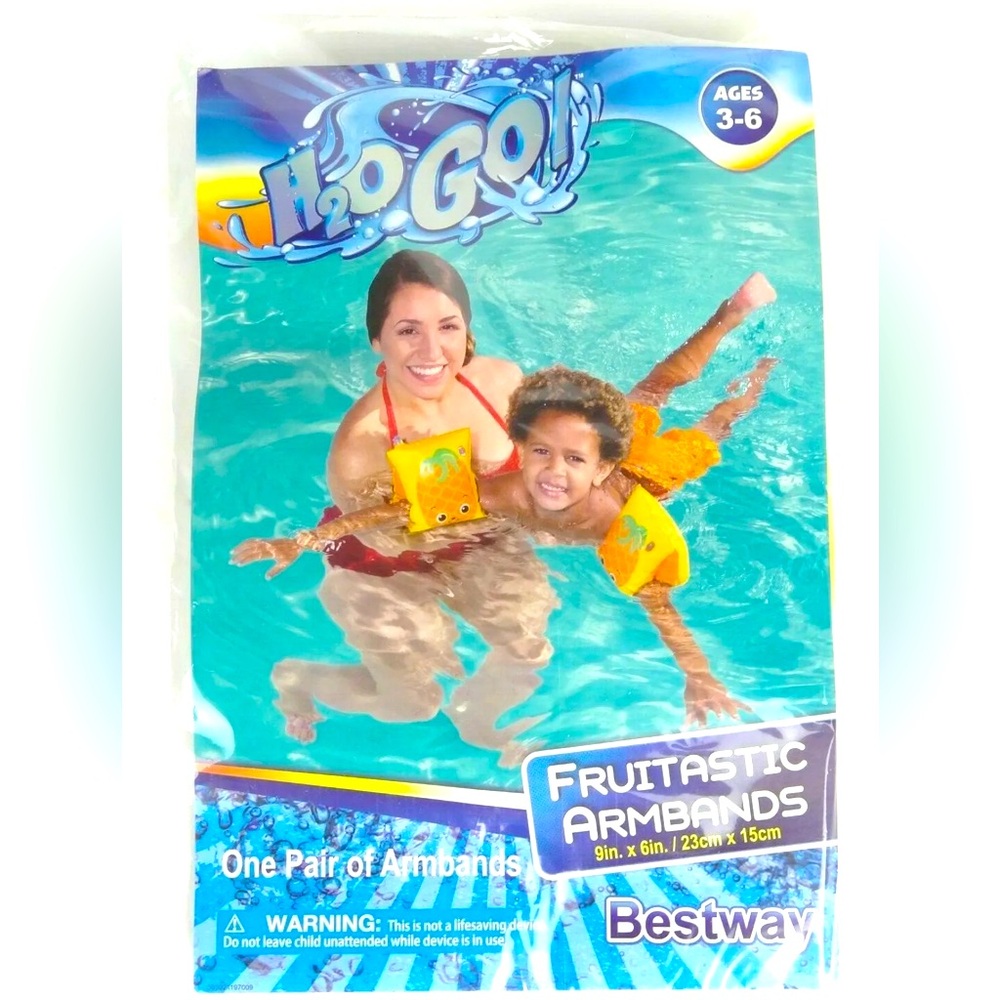 H2OGO! Inflatable Armbands Pool Kids Floaties Baby Armbands Floats Pineapple